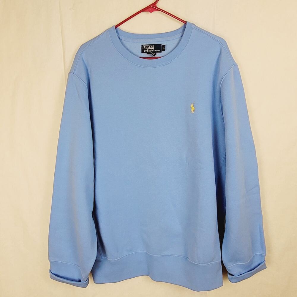 Vintage Polo Ralph Lauren fleece bristol blue sweatshirt Size XL Preppy Heritage